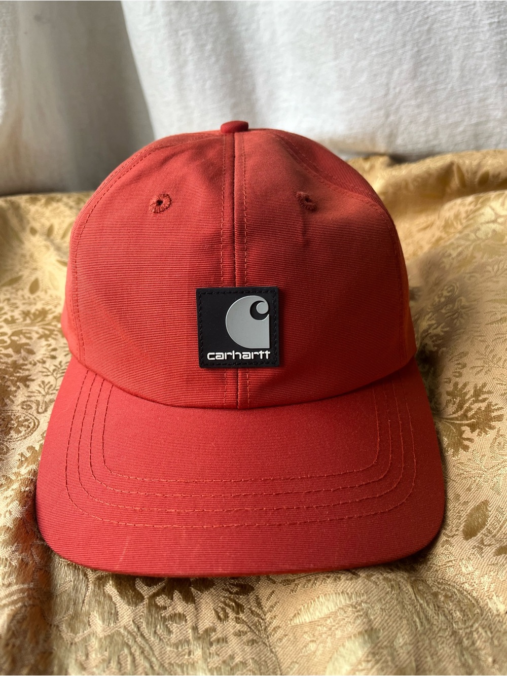 Vintage Carhartt Hat RARE A83 BTO Blaze Orange Nylon Strapback Cap Y2K 2001 Vtg